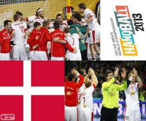 Puzzle Δανία στο Χάντμπολ 2013 Παγκόσμιο Κύπελλο ασημένιο μετάλλιο
